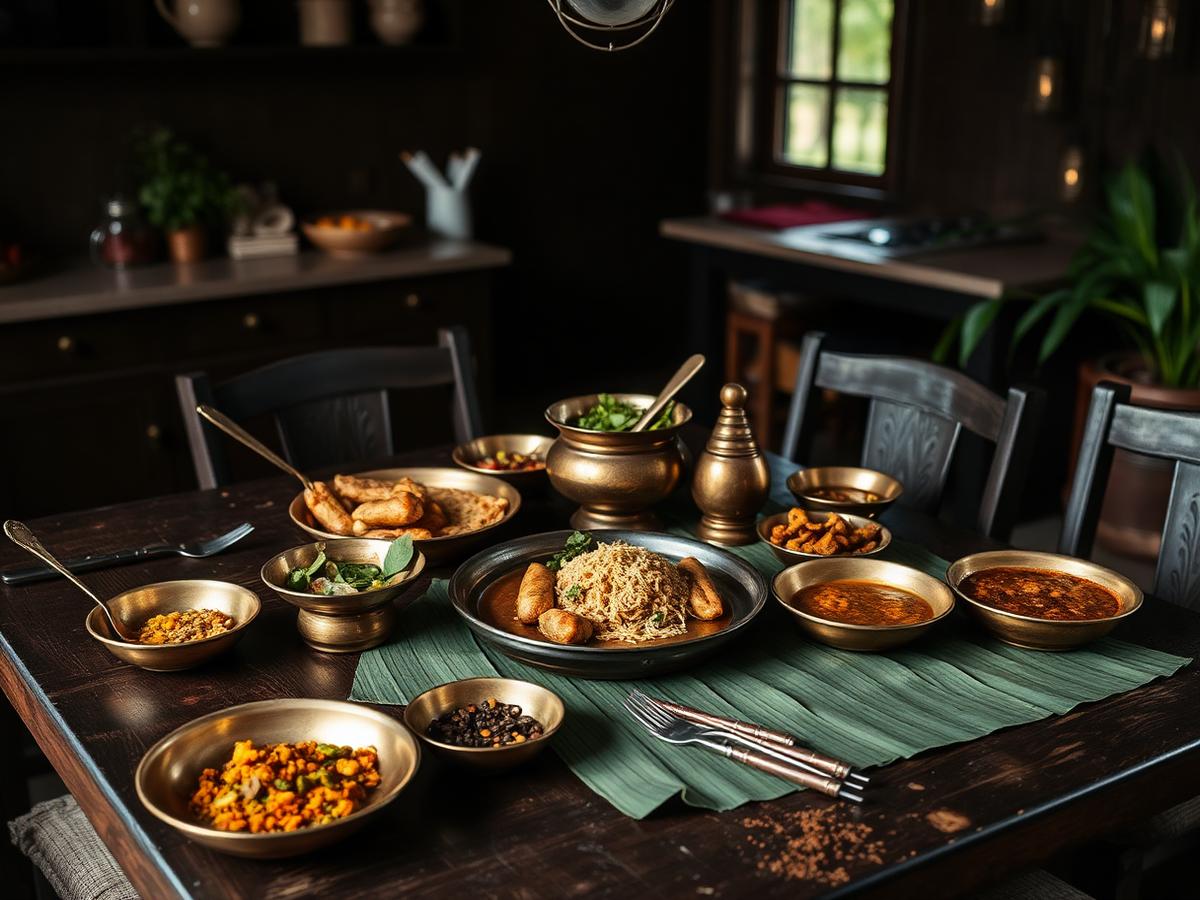 Malnad home-cooked spread served in traditional vessels