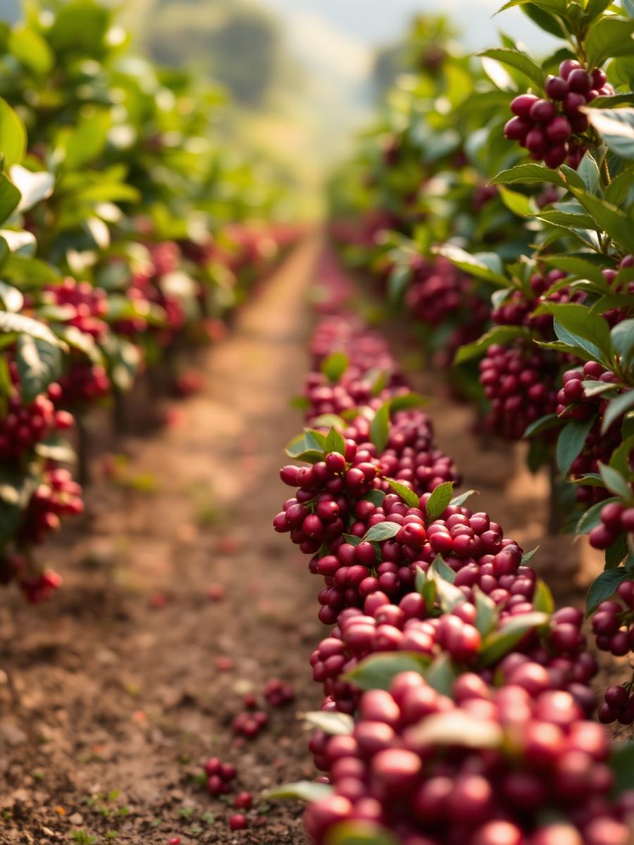 Coffee cherries on the plantation